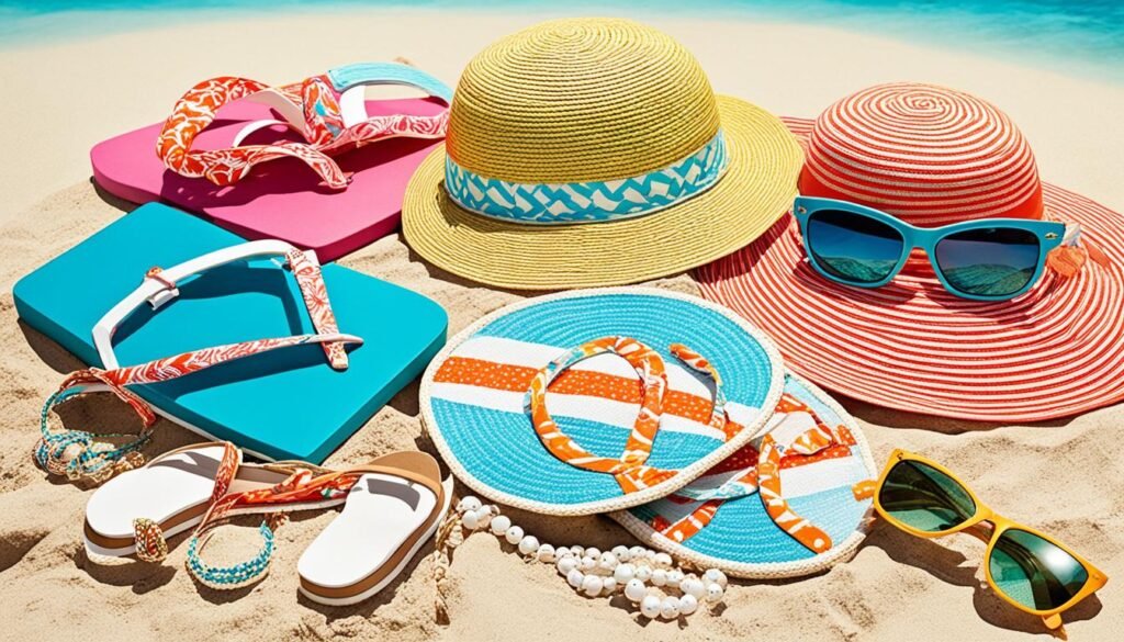 Accessories to complete beach look